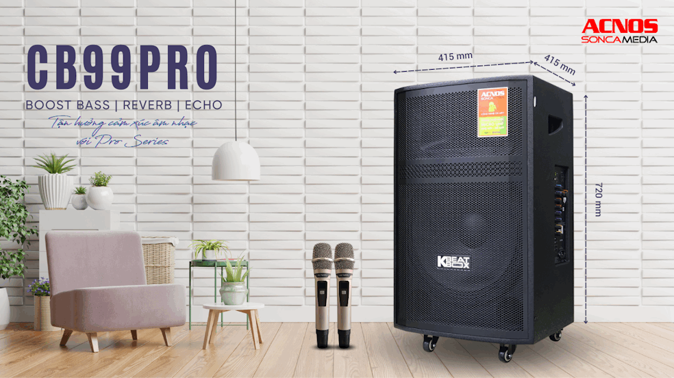 Loa kéo Acnos CB99Pro bass 40cm chống hú